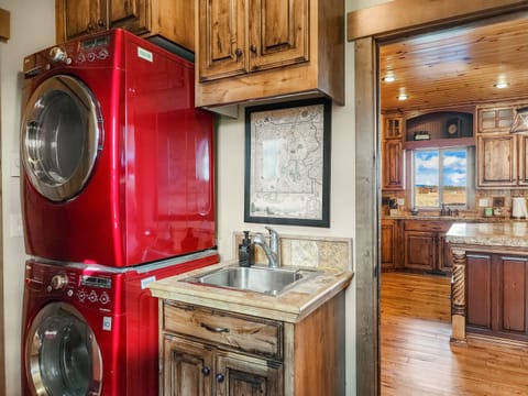 "mud room" where you can pile your gear or freshen up your laundry 