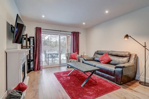 Living room with electric fireplace 