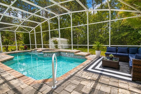 Enjoy our inviting outdoor patio, complete with sparkling pool (w/ separate seating area - not a hot tub), seating area and bbq grill.