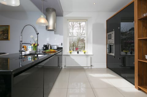 Fridge, dishwasher, electric kettle, toaster