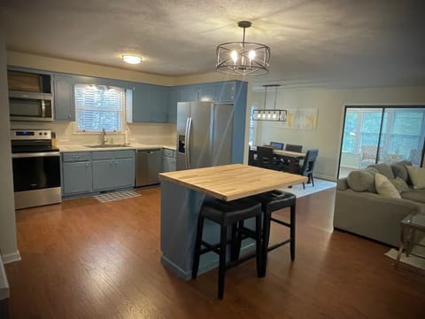 Kitchen with new appliances.