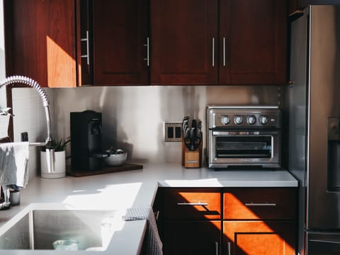 nespresso coffee maker and toaster oven