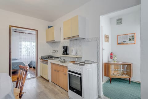 Fridge, oven, stovetop, electric kettle