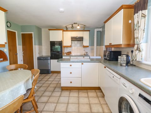 Fridge, dishwasher, electric kettle, toaster