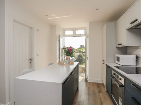 Fridge, dishwasher, cookware/dishes/utensils