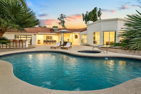 Private pool and hot tub
