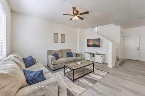 Living room with comfortable furniture and a 50 inch TV