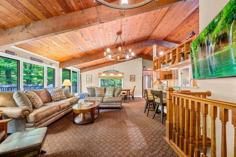 Chandelier over primary living space.