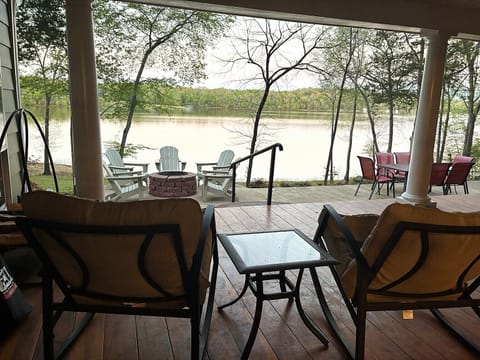 Relax, gather, and enjoy views from the firepit and covered porch.