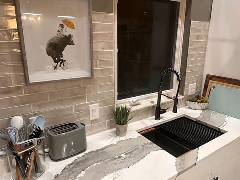 Custom quartz countertops.