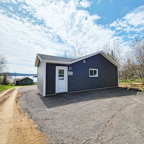 Front door and parking area 