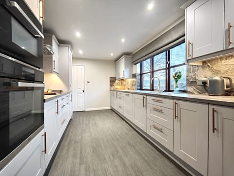 Fridge, dishwasher, electric kettle, toaster