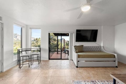 Entrance from the living room to the deck