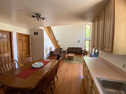 Kitchen area looking into great room.