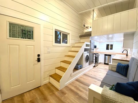 Tiny homes are the future! This beautiful "tiny" home is comfy and inviting with its modern farmhouse style. Feel home while away from home with everything you will need for your adventures.