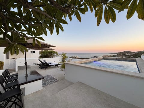 Your private pool area with gorgeous ocean views, 4 loungers and a sit up bar!