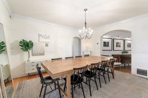 An X-Large dining table seats up to 10 with 2 addt'l bar stools in the kitchen!