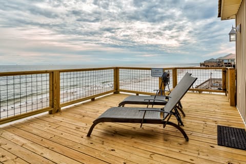 Large private deck overlooking beautiful beach views