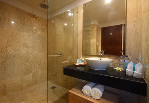 Deluxe Room | Bathroom | Shower, rainfall showerhead, free toiletries, hair dryer