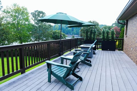 Upstairs Porch: Adirondack chairs, fire table, and optional umbrellas