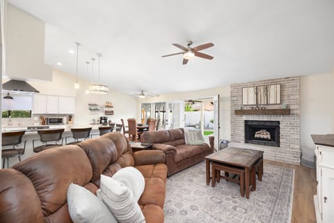 Spacious living room with open floor plan