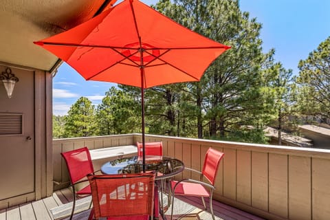 Back deck with grill and patio table