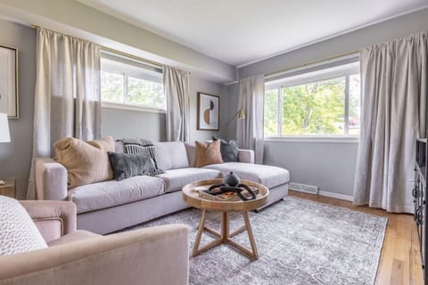 Relax with family and friends with this queen sofa bed in the living room