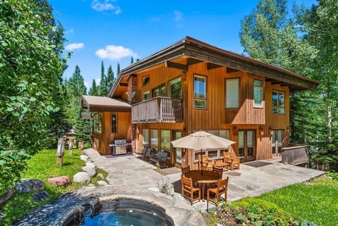 Your lush, vibrant backyard. Private, yet directly accessing the Funnel Run on Snowmass.