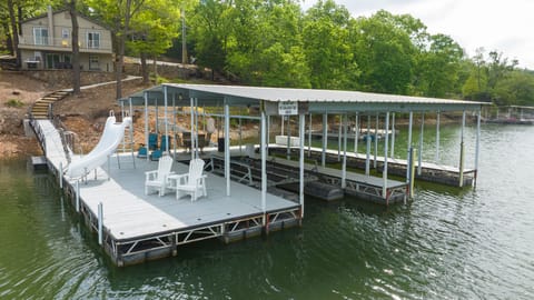 Great dock space comes with a slide.