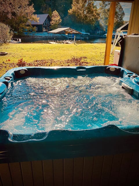 Lake views from the hot tub are the best way to end the night!