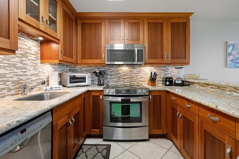 Stainless steel appliances.