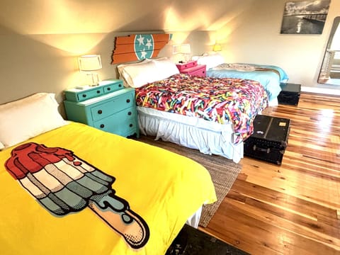 Upstairs Loft: 4 in 1 room = bedroom, bathroom, living room, playroom