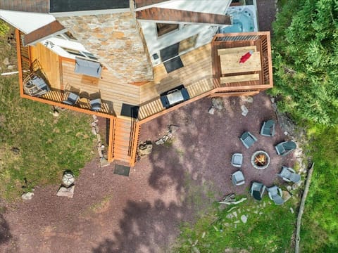 Fireplace and Front deck with outdoor Furnitures