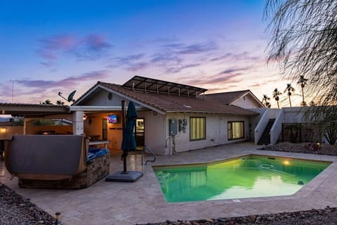 Enjoy stunning sunsets from the pool or jacuzzi