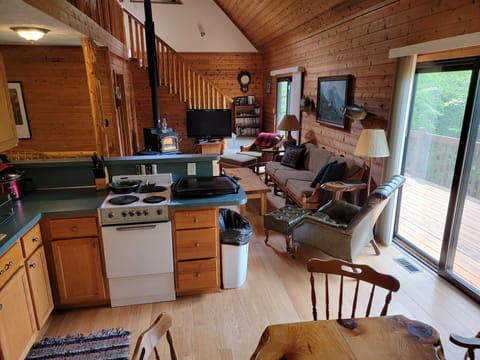 Kitchen to open living area.