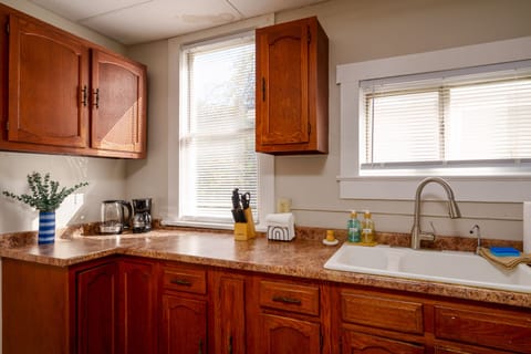 Counter space perfect for prepping a home cooked meal.