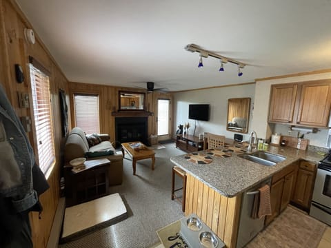 The cozy living room. A nice draft on a cool day or a blazing fire on a cold day