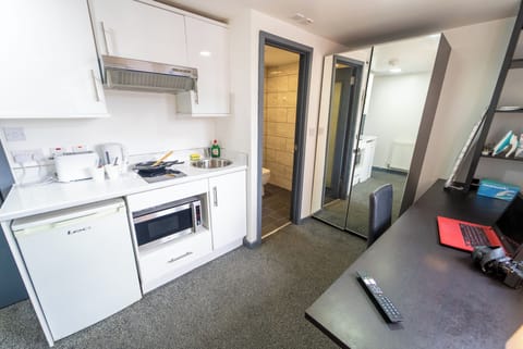 Studio | Private kitchen | Fridge, microwave, stovetop, electric kettle
