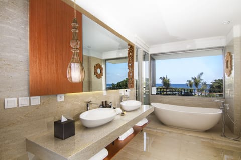 Suite, 1 Bedroom, Ocean View | Bathroom | Separate tub and shower, deep soaking tub, free toiletries, hair dryer