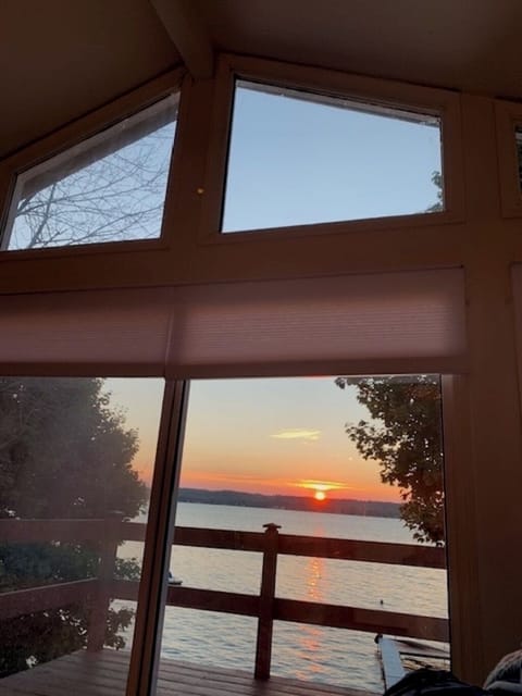 Star gazing windows from Master Bedroom.  Rise and shine windows