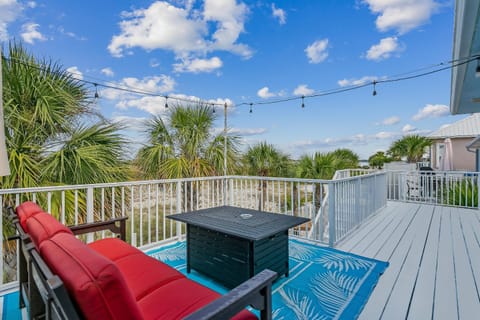 Enjoy water and island views from the second floor deck