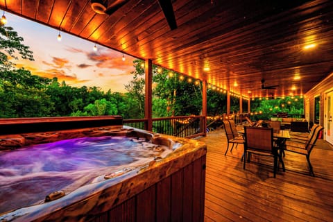Soak in our hot tub and enjoy the soothing sounds of the river
