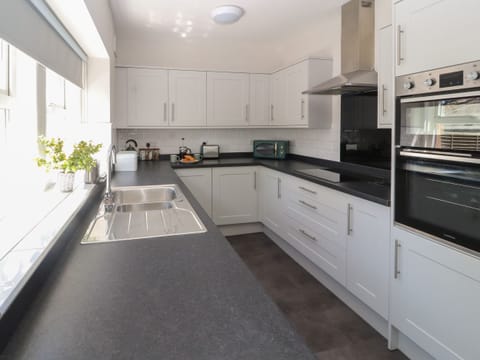 Fridge, dishwasher, electric kettle, toaster