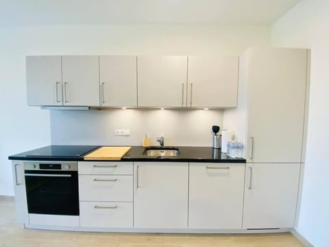 Full-size fridge, microwave, oven, stovetop