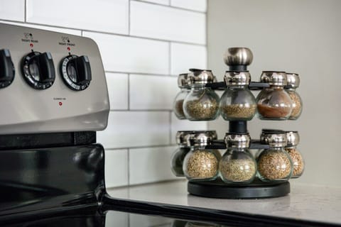 Enjoy the convenience of home-cooked meals with our thoughtfully provided cooking basics. Your kitchen is stocked with pots and pans, ensuring you have the tools you need. Enhance your culinary creations with complimentary oil, salt, and pepper. Welcome to a space where every detail is considered for your comfort and culinary delight.