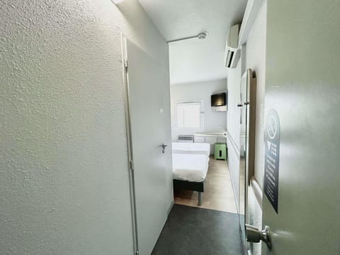 Desk, laptop workspace, blackout drapes, soundproofing