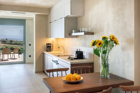 Deluxe Studio 2 | Private kitchen | Full-size fridge, microwave, oven, electric kettle