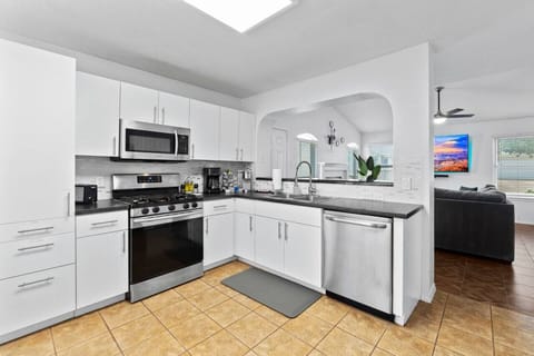 Fully-stocked kitchen ready to cook up meals.