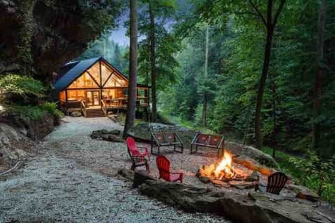 Private fire-pit tucked in the back of the holler.