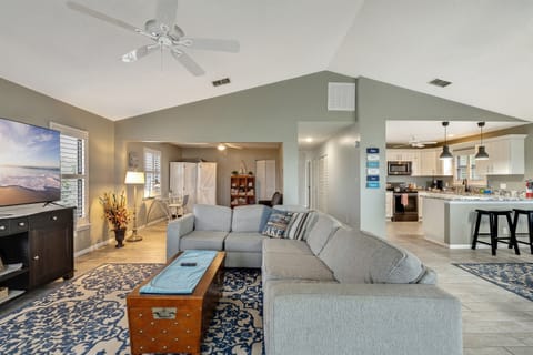 The sleek and modern design of the TV adds a touch of sophistication to the room.